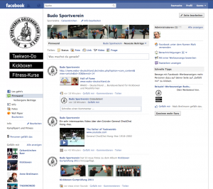 Die Facebook Seite des Budo Sportvereins